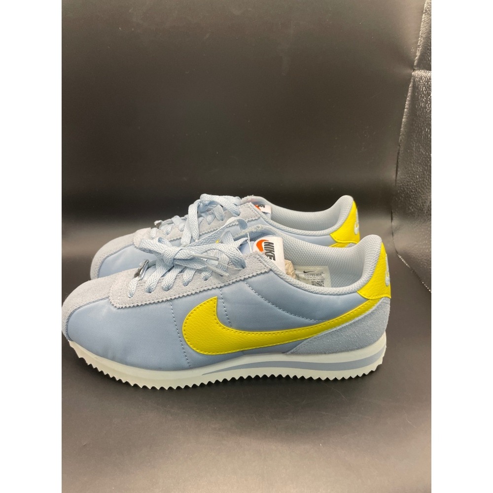 Nike Cortez Light Blue Yellow Nylon Suede Sneakers DZ2795-404 Mens 7